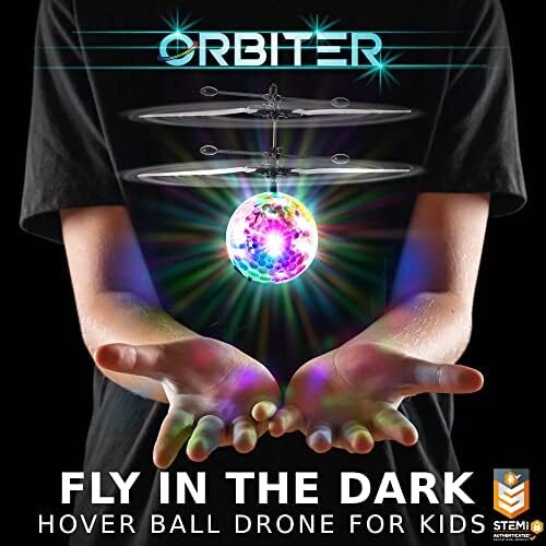 Force1 Orbiter Flying Orb Ball Toy Hand Operated Spinner Drones for Kids – Mini UFO Drone Toys with Remote, Rechargeable LED Indoor Floating Hover Hand Controlled Orb Toys