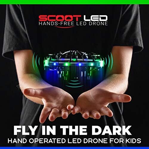 Force1 Scoot LED Hand Operated Drone for Kids or Adults – Hands Free Motion Sensor Mini Drones, Easy Indoor Flying Orb Ball Small UFO Toy for Boys and Girls (Green/Blue)