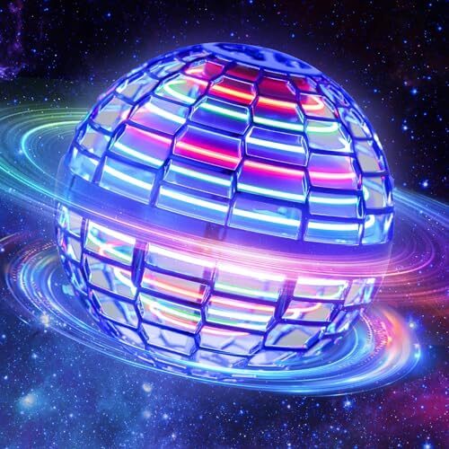 Flying Orb Ball Toys: 360°Rotating Hand Controlled Drone Orbit, 2025 Cool Toys, Gifts for 6 + Year Old Kids (Blue，3.3 inches)