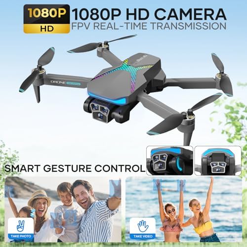 Drone with Camera for Adults, 1080P FPV Drones for kids and Beginners with Brushless Motors, Upgrade Altitude Hold, 90Β° Adjustable Lens, Gestures Selfie, 60 Mins Fly Time - Image 2