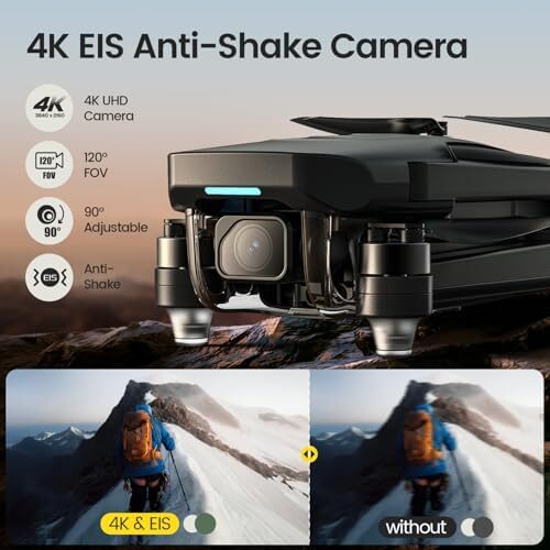 Holy Stone GPS Drone With 4K EIS Camera For Adults, HS175G 249g Foldable RC Quadcopter With Auto Return, Follow Me, 60 Mins Flight Time, Battery Fast Charge, Headless Mode, Upgraded HS175D