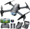 Drones with Camera for Adults 1080P HD Foldable Drone with Carrying Case Drones for Kids with One Key Take Off/Land, 3 Speed Mode, 360° Flip Grey