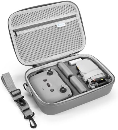 Skyreat Mini 4K/2 SE Drone Case, Portable Leather PU Case with Shoulder Strap, Handle and Propeller Holders