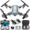 Drone with Camera - Foldable Drone for Begniners with 1080P FPV Camera, Upgrade Altitude Hold, Gestures Selfie, Waypoint Fly, Headless Mode, 3D Flip, One Key Start, 3 Speed Mode, Circle Fly, 2 Batteries