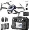 K6 Max Drone with Screen Controller with SD card, Brushless Motor, 3 batteries, Waypoint Fly, Optical Flow Localization, Active Obstacle Avoidance, One Key Take Off/Landing.