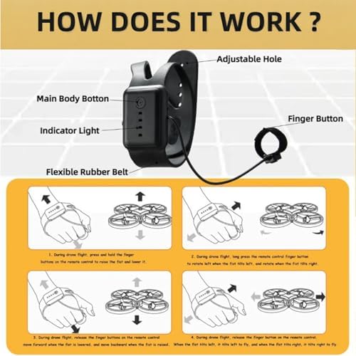 2025 Upgraded Hand Controlled Drone for kids,Somatosensory aircraft with Smart Watch Controlled, Gesture sensing aircraft Cool LED Remote Control Drone 360° Flips,quadcopter,Toys Gifts for Boys and Girls - Image 5