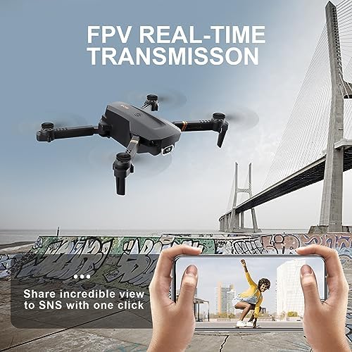 4DV4 Drone with 1080P Camera for Adults Kids,FPV HD Live Video RC Quadcopter Helicopter Toys Gifts,Altitude Hold, Waypoints,3D Flip,Headless Mode,2 Batteries,Carrying Case,Black - Image 5