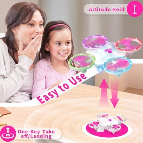 Lucky Clover Drone for Kids Ages 6-12 & Beginners, RC Quadcopter Toy with 6-Color Dynamic LED Lights & 2 Rechargeable Batteries, Fun Indoor & Outdoor Gifts for Birthday, Christmas, Saint Patrick’s Day