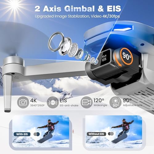 GPS Drone with Camera for Adults Beginner 4K EIS Camera Drones 2-Axis Gimbal Stabilization Under 249g follow me,Auto Return RC Quadcopter Mini Drone,2 Battery for 45-Min Max Flight Time - Image 3