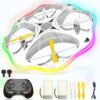 Mini Drone for Kids and Beginners, 2024 RC Plane Helicopter Quadcopter Aircraft with Coolful RC Light, Remote Control Airplane with 360° Flip, Surround Flight, Kids Gift Toys for Boys and Girls