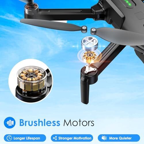 Drone with Camera, Brushless Motor 1080P FPV Drone with 2 Batteries, One Key Take Off/Land, 360 Flips, Waypoint Fly, Altitude Hold, Gravity Control, Foldable Mini Drones for Kids Adults, Beginner