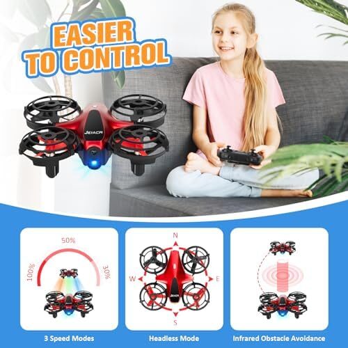Drones for Kids,Drrntr Mini Drone – Kids Drone with 3D Flip, Auto Hovering,Rc Drone for Kids 8-12 with Headless Mode, 2 Batteries – Indoor Quadcopter,Flying Toys Gifts for Boys and Girls