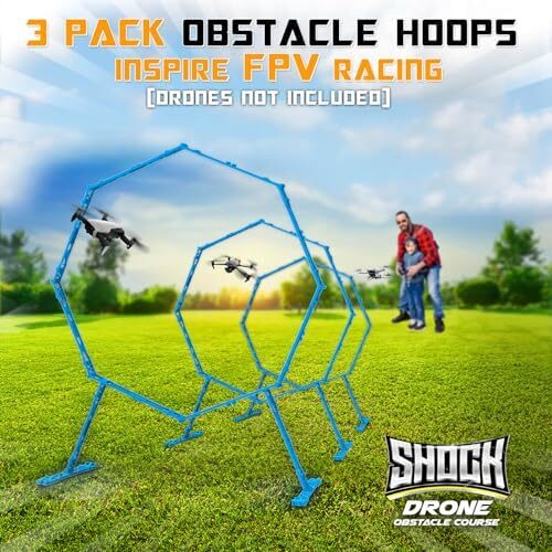 Drone Obstacle Course, Includes 3 Pack Easy to Build Obstacle Hoop, FPV Racing Drone Loop Gate, Suitable Competition RC FPV Racing of Drones or Model Aircraft Games for Age 6-12 Kids or Adults