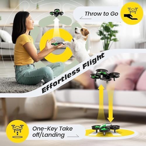 Holy Stone Mini Drone for Kids and Beginners, Indoor Outdoor Quadcopter Plane for Boys Girls with Auto Hover, 3D Flips, 3 Batteries, Headless Mode, Great Gift Toy for Boys and Girls, HS210 Green