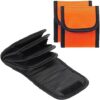 PATIKIL 2 Pcs Lens Filter Case, 4-Pocket Camera Filter Case Portable Lens Filter Pouch Photography Fit Camera Bag Pocket Drone for 25mm-58mm, Orange