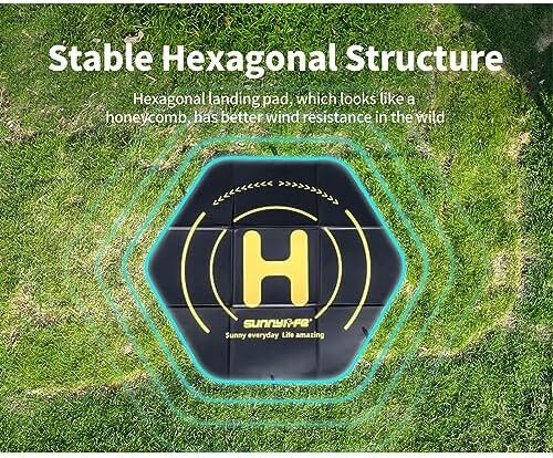 Large Drone Landing Pad for DJI Inspire 3, 43.3 Inch Weighted Double-Sided Waterproof, Fast-Fold Helipad for DJI Inspire 3/Inspire Series, Mavic 3 Pro/Mavic Series, Avata, FPV, Phantom,for EVO II