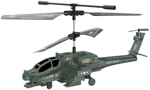 Remote Control RC Helicopter for Kids with Light and Sound, Diecast Military Attack Helicopter, Army Style Model Airplane for Military Lovers to Collect and Gift