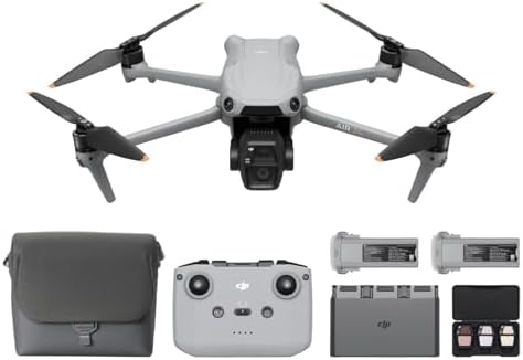 DJI Air 3S Fly More Combo (RC-N3), Drone with 1″ CMOS Wide-Angle & Medium Tele Camera, 4K/60fps HDR Video, Nightscape Omnidirectional Obstacle Sensing & 3 Batteries for Extended Flight Time