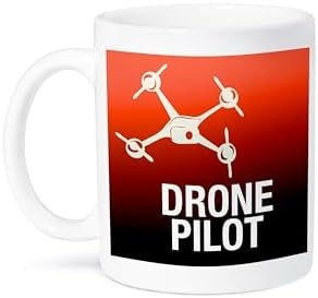 3dRose mug_179913_1 Red Drone with Uav Pilot Ceramic Mug, 11-Ounce