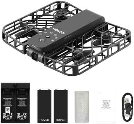 X1 Drone with Camera, Self-Flying Camera Drone with Follow Me Mode, Foldable Mini Drone with HDR Video Capture, Palm Takeoff, Intelligent Flight Paths, Hands-Free Control Black (Combo Plus)