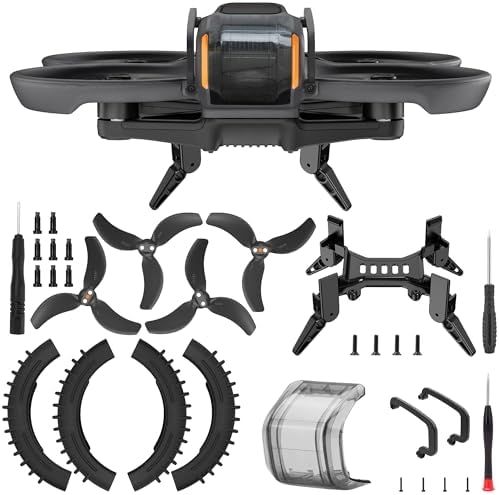 Avata 2 Accessories Set – with Propellers Gimbal Bumper Guards Protector Low Noise Blades Spider Landing Gear Camera Lens Cover for DJI Avata 2 Drone Accessories Bundles