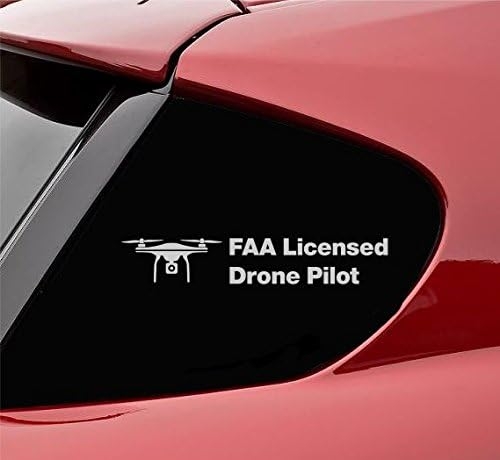 FAA Licensed Drone Pilot Vinyl Decal Sticker (Satin Silver)