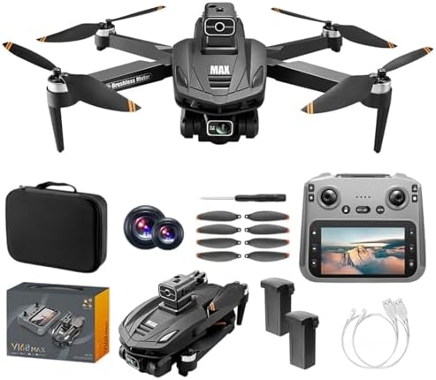 Mini Drone with Camera for Adults – 8K/4K 30FPS HD Video, 4.5″ LCD FPV GPS Drone, 60-Min Flight Time (2 Batteries), 10,000ft Transmission, Auto Return, Foldable & Lightweight, Professional/Beginner Friendly