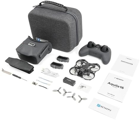 BETAFPV Aquila16 FPV Kit with LiteRadio 2 SE Transmitter for Simulator, VR03 Goggles with DVR Recording Function, 3 Flight Modes, Supported 1S RTF Kit for FPV Beginner to Fly Indoor & Outdoor ELRS V3