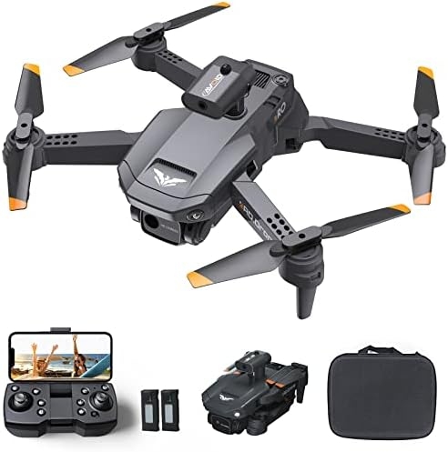 3T6B Foldable Drones with Camera for Adults Kids, FPV Drone with WiFi Live Video for Beginners, 2 Batteries, Carrying Case, Altitude Hold, Gifts Drone for Kids 8-12