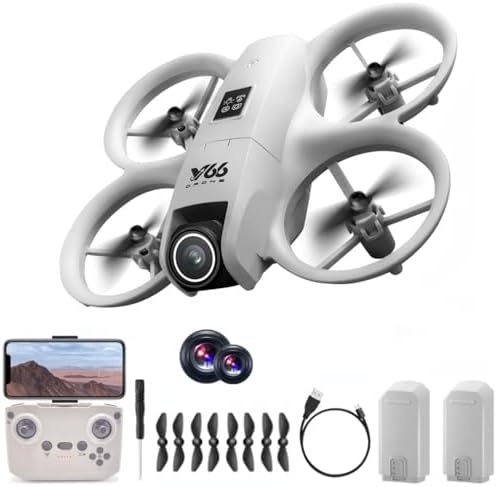 Mini Drone With 1080P Dual Cameras, RC Aircraft Helicopter, Electrically Adjustable 180 Degrees, LED Lights, Propeller Safety Protection, Intelligent Obstacle Avoidance, Headless Mode, One Click Takeoff, 360 Degree Rolling, Hovering, Remote Control Plane Copter Quadcopter With 2 Batteries, One-Key Takeoff and Landing, Altitude Hold, APP Control, Palm Takeoff Drones for Adult and Beginners (Gray)