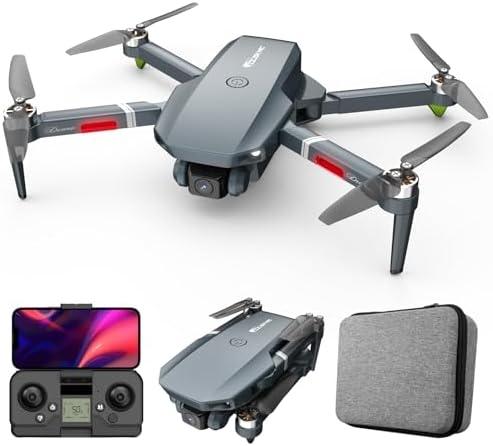 FPV Drone with 2 Camera for Adults, Foldable WIFI RC Quadcopter Remote Control Airplanes Kit with 2 Batteries,Advanced Brushless Motors, Long Range Video Transmission, 3D Flip, Auto Return Home,APP Control (Gray)