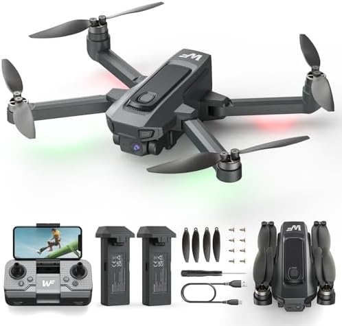 Drone with Camera for Kids 1080P FPV Drones for Adults with 5G Transmission, WeFone WF20 Foldable RC Quadcopter Small Dron Toys, Brushless Motor, Altitude Hold, 3D Flips, 2 Batteries