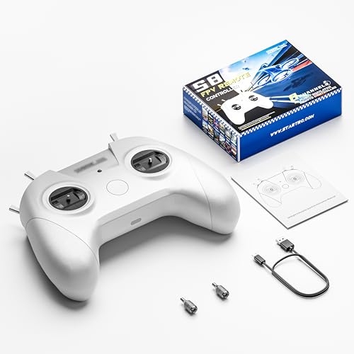 STARDRONE S8 RC Flight Simulator Controller- 8 Channels FPV Drone Games Remote Controller Support Popular System&Platform- Ideal for Beginner Pilots Professional Training Experience(Mode 2) (White)