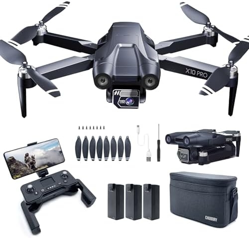 CHUBORY X10 PRO GPS Drone with Camera for Adults 4K UHD, 90 Min Long Flight Time,3280 FT Long Control Range, Auto Return, Follow Me, Brushless Motor, 5G FPV RC Quadcopter for Beginners(