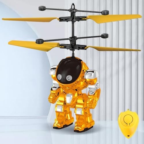 Flying Toys for Boys, Drones Toys for Ages 8-13 USB Charging, Induction Helicopter Hand Controlled with LED Light, Flying Orb Ball Indoor Outdoor Boys Girls Gifts 6-8 9 10 11 12+ Years Old – Golden