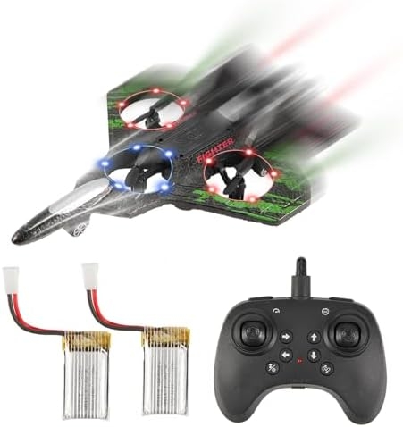 Remote Control Drone for Kids,2.4Ghz Foam RC Airplanes Helicopter Quadcopter with Auto Hovering,360° Flip,Gravity Sensing,Stunt Roll,Cool Light,2 Battery,Gifts for 6-12 Kids Boys (Green)