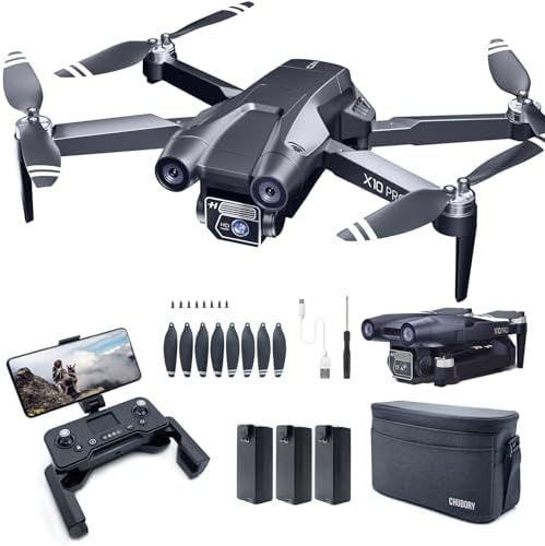 CHUBORY X10 PRO GPS Drone with Camera for Adults 4K UHD, 90 Min Long Flight Time,3280 FT Long Control Range, Auto Return, Follow Me, Brushless Motor,X10 PRO-US-250707-1