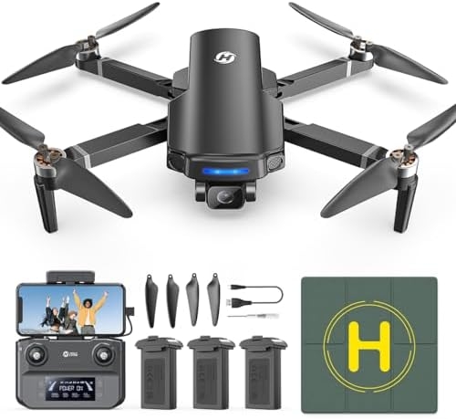 Holy Stone HS360S GPS Drones with 4K UHD Camera for Adults,RC FPV Foldable Quadcopter Drone with 3 Batteries,10000 Ft Transmission,GPS Follow Me, Auto Smart Return, Brushless Motor,Beginner Mode,249g