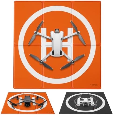 SYMIK LP500 Drone Landing Pad 20 inch (50cm) Double-Sided Waterproof (2×3 fold) Fast-Fold Helipad Weighted Drone Launch Pad for DJI Mavic 4 Pro / Flip / Neo / Mini 4k / Mini 4 Pro / Mini 3 / Air 3S / Avata 2 / Mavic 3 Pro