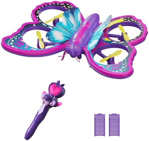GoolRC Mini Drone for Beginners, 2.4GHz RC Butterfly Drone, RC Quadcopter with 3D Flip, Gravity Sensing, Headless Mode, Altitude Hold, LED Light, 2 Batteries, Ideal Gift for Boys and Girls