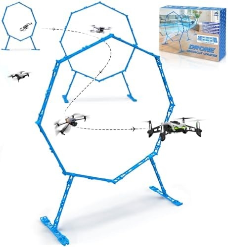 Drone Obstacle Course, Includes 3 Pack Easy to Build Obstacle Hoop, FPV Racing Drone Loop Gate, Suitable Competition RC FPV Racing of Drones or Model Aircraft Games for Age 6-12 Kids or Adults