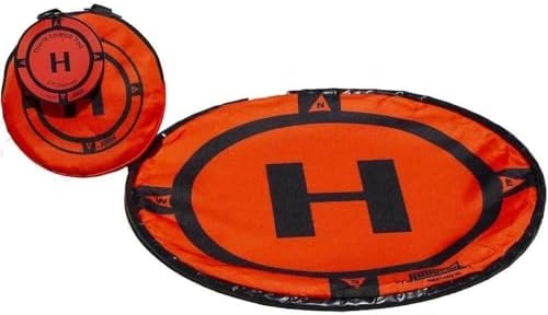 Hoodman 2 Foot Weighted UAV Drone Landing Pad – fits Mini 4 Pro, mini 3 pro, mavic and spark – Durable, No Stakes Required, collapses to 1/3 of deployed size