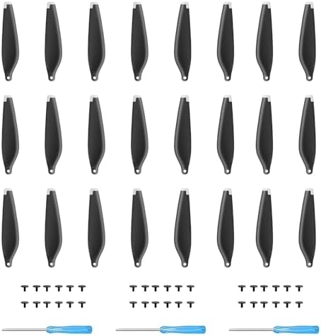 Mini 4 Pro Mini 3 Pro Propellers – 24PCS Drone Accessories Replacement Blades Parts Low Noise Quick-Release Props Wings Mini Series 6030F with Screwdrivers Silver – NOT for MINI 3