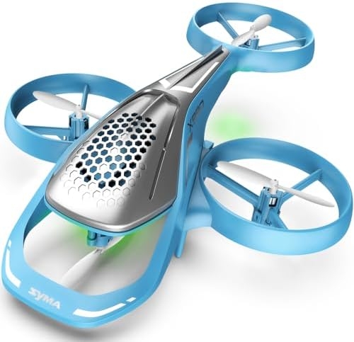 SYMA Remote Control Helicopter, 2.4Ghz Aerobatic Drone with Altitude Hold, One Key Take Off/Landing, Headless Mode, LED Lights, Ideal Gift for Kids, Bule