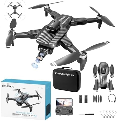1080P HD FPV Foldable Drones with Brushless Motors, Wi-Fi RC Quadcopters featuring Height Adjustment, Six-axis Gyroscope, Gesture-controlled Photography, Video Recording, Headless Mode, Emergency Stop, Trajectory Flight, Gravity Sensing, and Automatic Photography, designed for Beginners and Kids (Flight Time: 40 minutes)