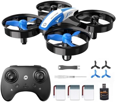 Holy Stone Mini Drone for Kids and Beginners RC Nano Quadcopter Indoor Small Helicopter Plane with Auto Hovering, 3D Flips, Headless Mode and 3 Batteries, Great Gift Toy for Boys and Girls, HS210 Blue