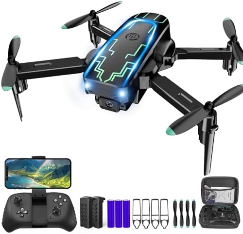 Mini Drone with Camera, Drones for Kids Adults, Boys Gifts, 1080P HD Foldable Drone with Gravity Control, Gestures Selfie, Altitude Hold, One Key Start, 3D Flips, 2 Batteries, Toy for Boys Girls