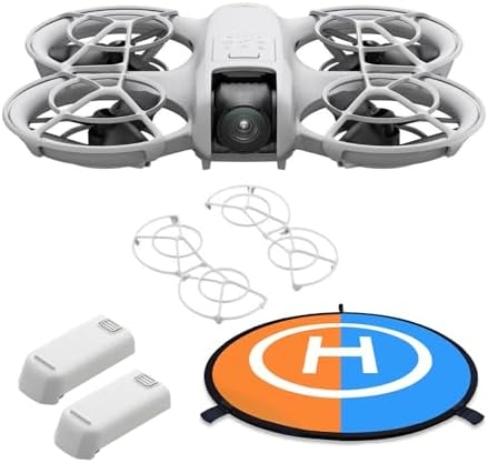 DJI Neo Palm Sized Lightweight Drone with Six Intelligent Shooting Modes Bundle with an Extra Intelligent Flight Battery and Double-Sided Drone Landing Pad (3 Items)