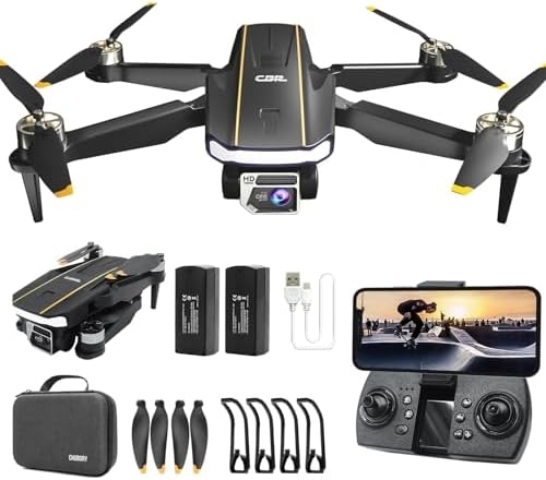 2650 ft Long Range Super Endurance Foldable Drone with Camera for Beginners–60+ min Flight Time, WiFi FPV Quadcopter with 4K HD Camera, Brushless Motor, Auto Hover, Follow Me (3 Batteries)