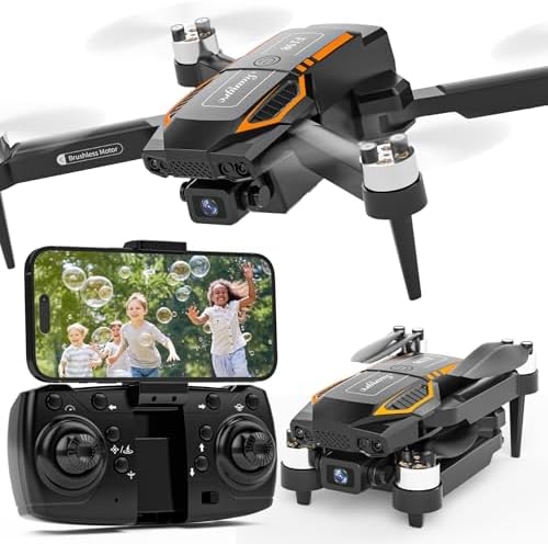 F198 Drone with Dual Camera, 720P HD 90° Adjustable Lens, Quadcopter Dual Camera, WiFi APP, 3D Flip, Auto Hold, Optical Flow Positioning, Foldable Drone for Adult Beginners